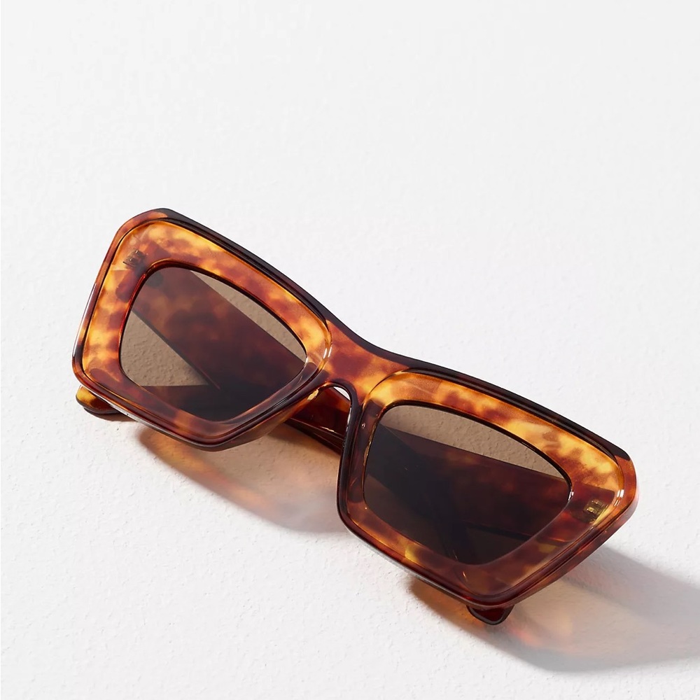 NEW! Anthropologie Eyeking Beveled Cateye Tortoise Shell Sunglasses